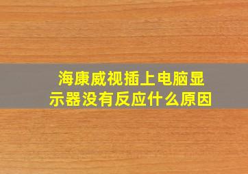 海康威视插上电脑显示器没有反应什么原因