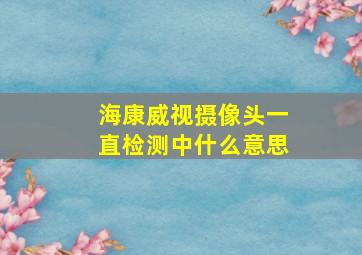 海康威视摄像头一直检测中什么意思