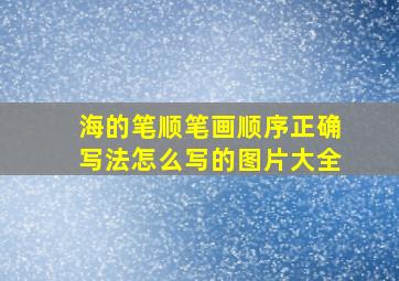 海的笔顺笔画顺序正确写法怎么写的图片大全