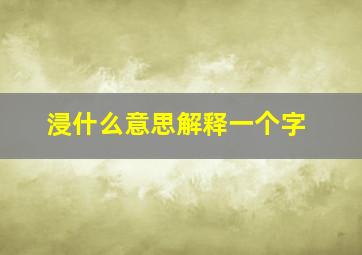 浸什么意思解释一个字