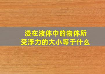 浸在液体中的物体所受浮力的大小等于什么