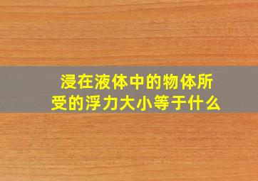 浸在液体中的物体所受的浮力大小等于什么