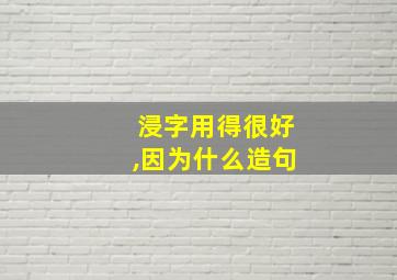 浸字用得很好,因为什么造句