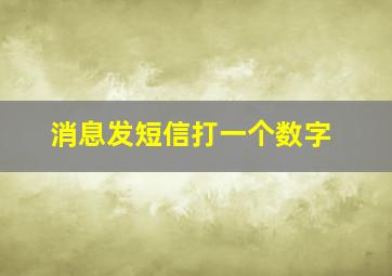 消息发短信打一个数字