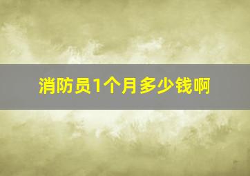 消防员1个月多少钱啊