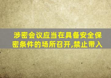 涉密会议应当在具备安全保密条件的场所召开,禁止带入