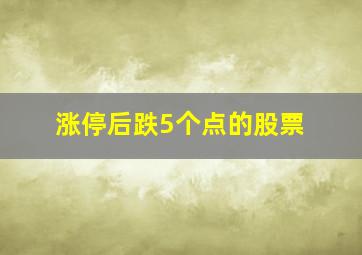 涨停后跌5个点的股票