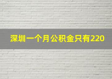 深圳一个月公积金只有220