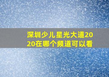 深圳少儿星光大道2020在哪个频道可以看