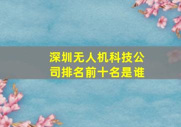 深圳无人机科技公司排名前十名是谁