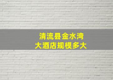 清流县金水湾大酒店规模多大