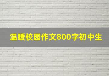 温暖校园作文800字初中生