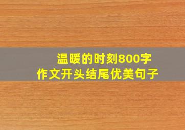 温暖的时刻800字作文开头结尾优美句子