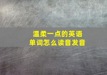 温柔一点的英语单词怎么读音发音