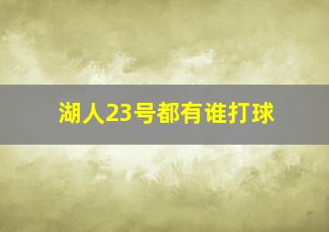 湖人23号都有谁打球