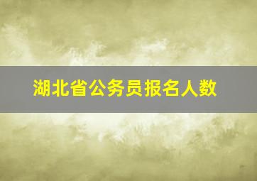 湖北省公务员报名人数