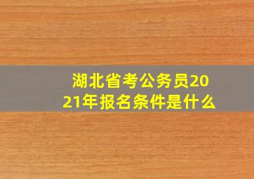 湖北省考公务员2021年报名条件是什么