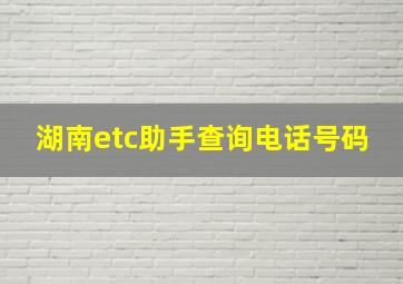 湖南etc助手查询电话号码