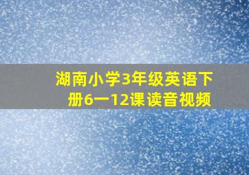 湖南小学3年级英语下册6一12课读音视频