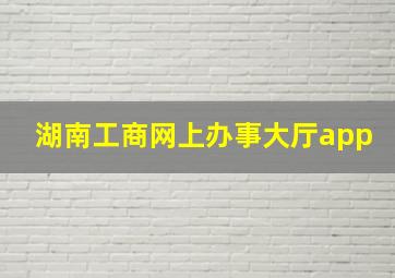 湖南工商网上办事大厅app