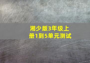 湘少版3年级上册1到5单元测试