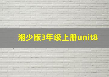 湘少版3年级上册unit8