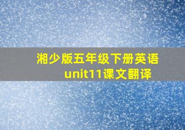 湘少版五年级下册英语unit11课文翻译