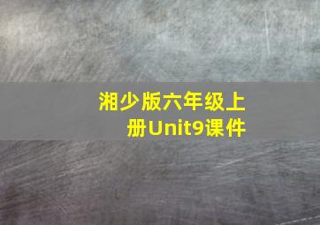 湘少版六年级上册Unit9课件