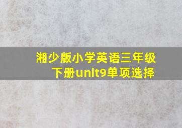 湘少版小学英语三年级下册unit9单项选择