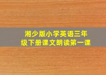 湘少版小学英语三年级下册课文朗读笫一课