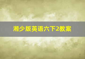 湘少版英语六下2教案