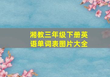 湘教三年级下册英语单词表图片大全