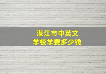 湛江市中英文学校学费多少钱