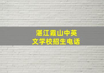 湛江霞山中英文学校招生电话