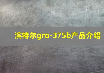 滨特尔gro-375b产品介绍