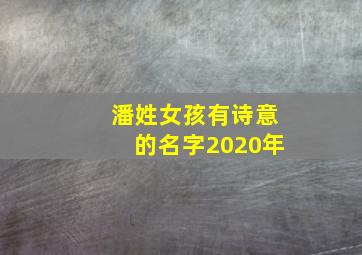 潘姓女孩有诗意的名字2020年