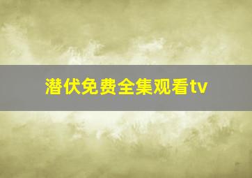 潜伏免费全集观看tv