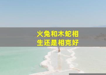 火兔和木蛇相生还是相克好