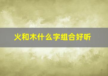 火和木什么字组合好听