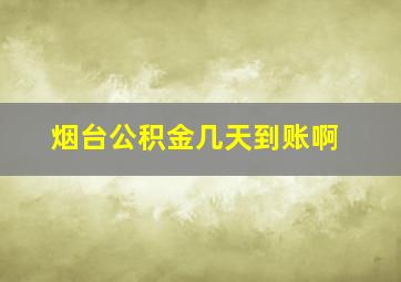 烟台公积金几天到账啊