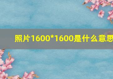 照片1600*1600是什么意思