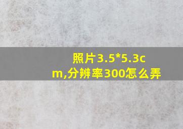 照片3.5*5.3cm,分辨率300怎么弄