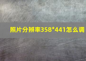 照片分辨率358*441怎么调