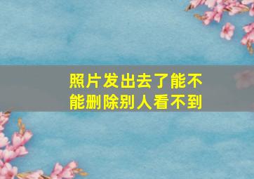 照片发出去了能不能删除别人看不到