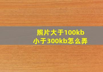 照片大于100kb小于300kb怎么弄