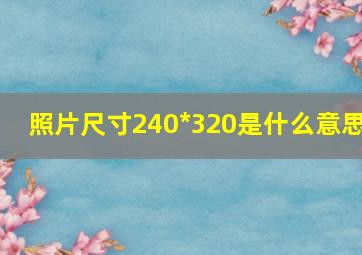 照片尺寸240*320是什么意思