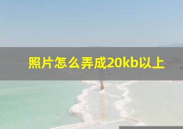 照片怎么弄成20kb以上