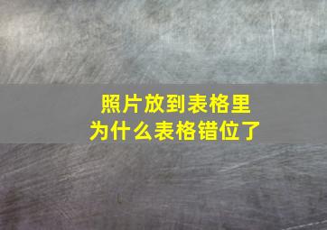 照片放到表格里为什么表格错位了