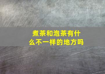 煮茶和泡茶有什么不一样的地方吗