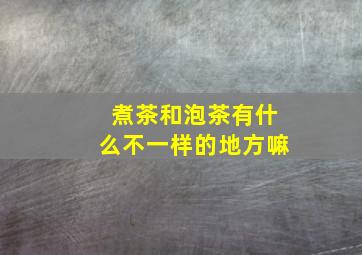 煮茶和泡茶有什么不一样的地方嘛